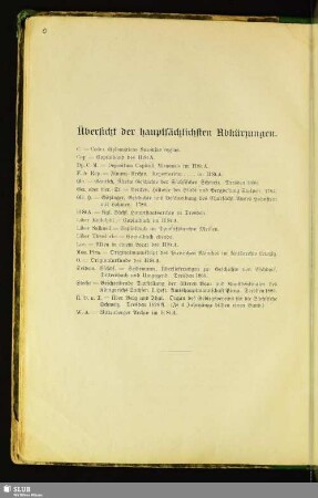 Übersicht der hauptsächlichsten Abkürzungen