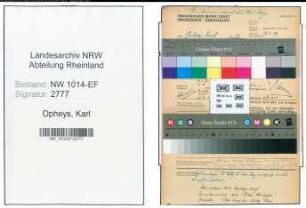 Entnazifizierung Karl Opheys , geb. 17.09.1895 (Betriebsinspektor)