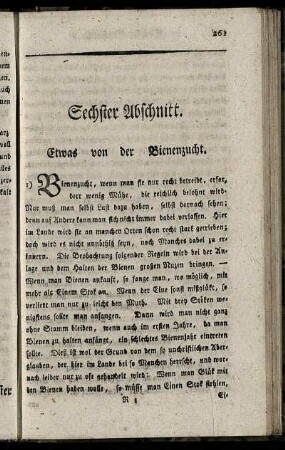 Sechster Abschnitt. Etwas von der Bienenzucht.
