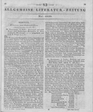 Trapp, E. C.: Homburg und seine Heilquellen. Darmstadt: Leske 1837