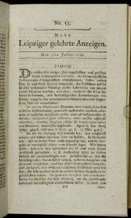 No. 53. Den 3ten Julius 1789.