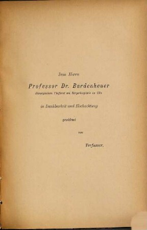 Beiträge zur Exstirpation von Milztumoren