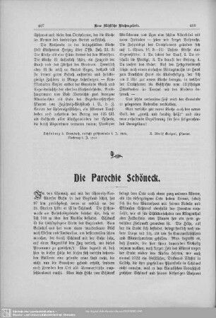 Die Parochie Schöneck