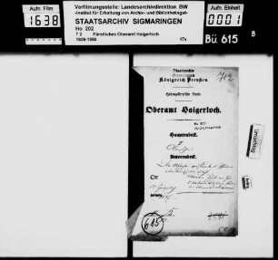 Haigerloch: Aufnahme von Kranken und Pfründnern in das Landesspital