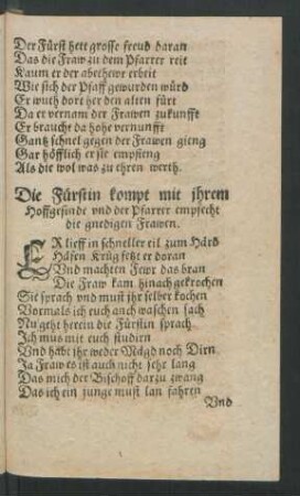 Die Fürstin kompt mit ihrem Hoffgesinde ...