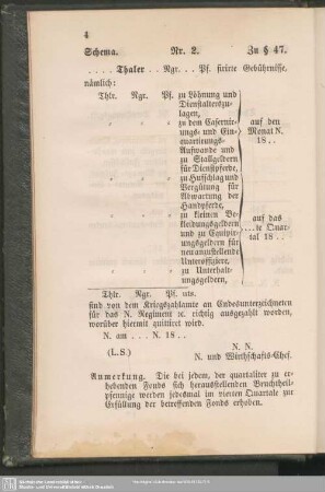 Schema. Nr. 2. Zu § 47.