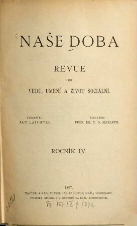 Naše doba : ND ; revue pro vědu, uměni a život sociální. 4. 1897