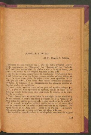 ¡Salga San Pedro!... : Al Dr. Ramón G. Saldaña.