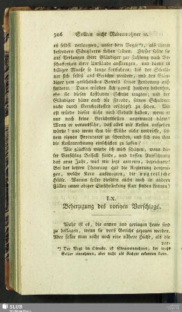 LX. Beherzigung des vorigen Vorschlags