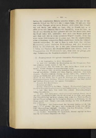 II. Krankenjournale der operativ behandelten Wirbelsäulenfracturen.