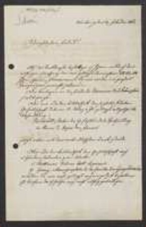 Brief von Johann Wilhelm Sturm an Unbekannt