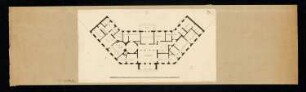 Landhaus vor dem Potsdamer Tor, Berlin Monatskonkurrenz November 1830: Grundriss Erdgeschoss; Maßstabsleiste