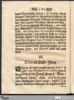 III. Echo ein Lufft-Zung.