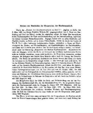 Notizen zur Geschichte der Korporation der Kaufmannschaft