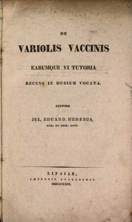 De variolis raccinis earumque vi tutoria recens in dubium vocata