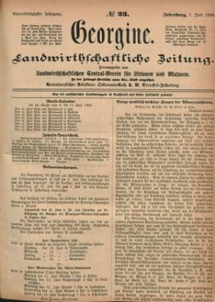 Achtundsechzigster Jahrgang. No. 23. Insterburg, 7. Juni 1900.