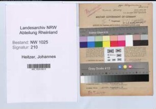 Entnazifizierung Johannes Heitzer , geb. 16.10.1904 (Kaufmaennischer Angestellter)