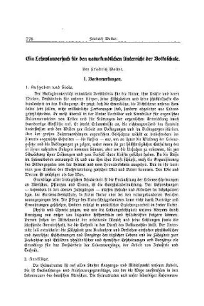 Ein Lehrplanversuch für den naturkundlichen Unterricht der Volksschule