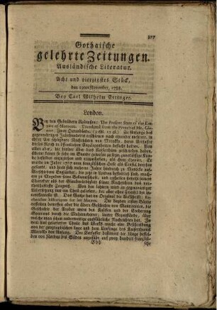 Acht und vierzigstes Stück, den 29ten November, 1788.