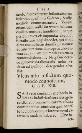 Ulcus astu inflictum quomodo cognoscatur. Cap. XIII.