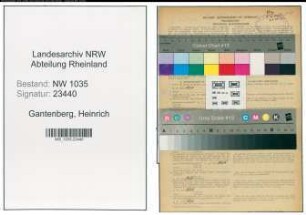 Entnazifizierung Heinrich Gantenberg , geb. 09.03.1884 (Steiger)