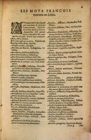 Les Mots françois selon l'ordre des lettres ...