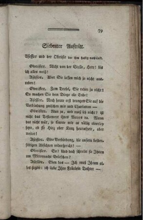 Siebenter Auftritt. Asessor und der Obriste der ihm hastig nachläuft.
