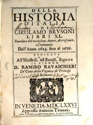Della historia d'Italia : libri 40