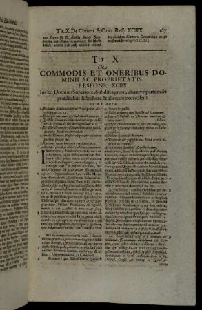 Tit. X. De Commodis Et Oneribus Dominii Ac Proprietatis.