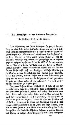 Das Französische in den kleineren Realschulen