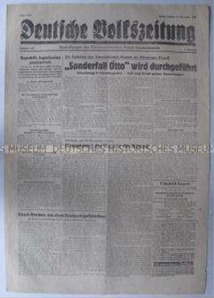Tageszeitung der KPD "Deutsche Volkszeitung" u.a. zum Nürnberger Prozess und zur Proklamation der Republik Jugoslawien