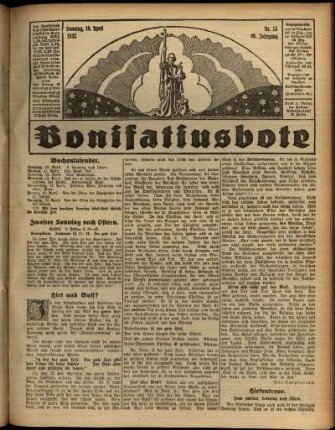 Erste Ausgabe vom Sonntag, den 10. April 1932.