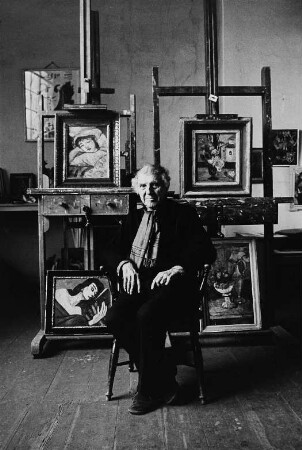 Der Maler Hans Jüchser in seinem Atelier
