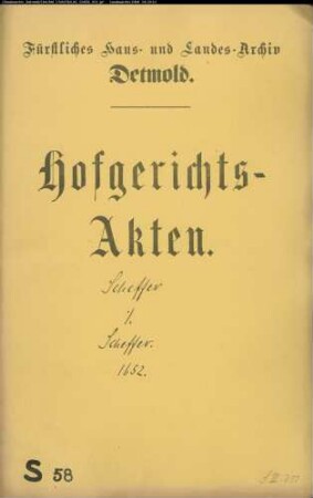 Scheffer, Thomas zu Salzuflen gegen Bartold Scheffer - Schuldforderung