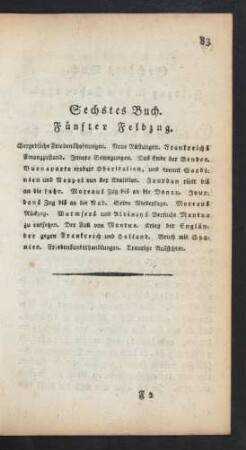 Sechstes Buch. Fünfter Feldzug.
