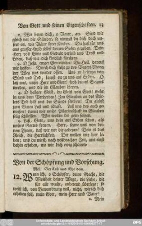 Von der Schöpfung und Vorsehung.