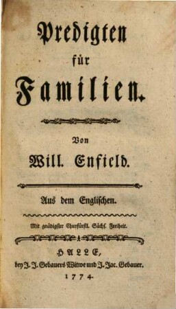 Predigten für Familien : Aus dem Englischen