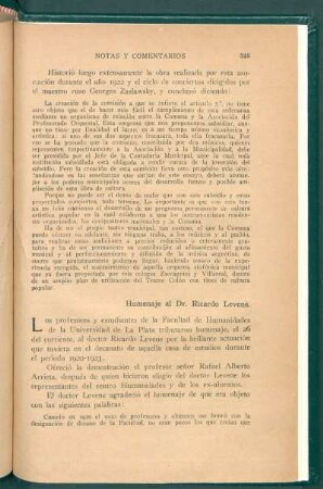 Homenaje al Dr. Ricardo Levene