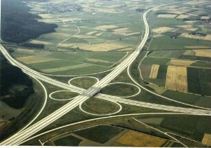 AK Feuchtwangen/Crailsheim Trassierung mit Blick in Richtung Würzburg Von links nach rechts die A 6.