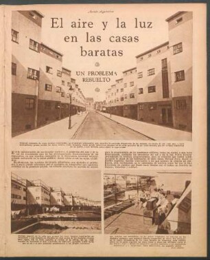 El aire y la luz en las casas baratas [Fotografías] : Un problema resuelto