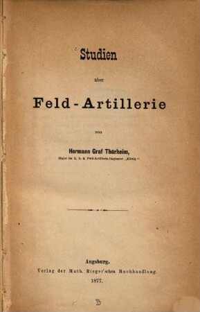 Studien über Feld-Artillerie