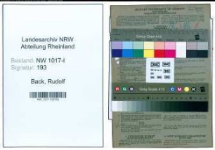 Entnazifizierung Rudolf Back , geb. 30.08.1903 (Steuerbetriebsassistent)