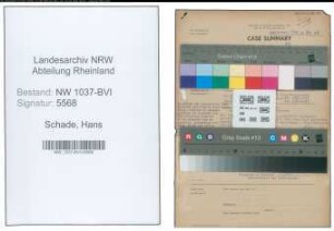 Entnazifizierung Hans Schade , geb. 07.09.1904 (Abt.Leiter)
