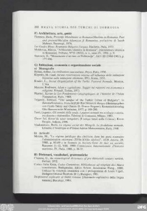 G) Istituzioni, economia e organizzazione sociale