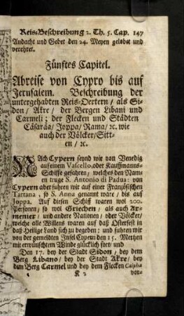 147-281, Fünftes Capitel