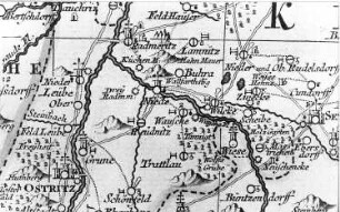 Ostritz-Leuba. Oberlausitzkarte, Schenk, 1759