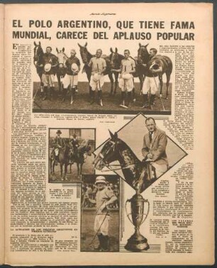 El polo argentino, que tiene fama mundial, carece del aplauso popular