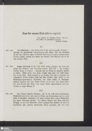 Aus der neuen Zeit (1600-1900)