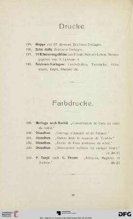 Farbdrücke (Nr. 199-204)
