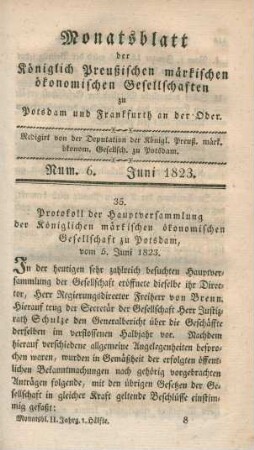 Num. 6. Juni 1823.